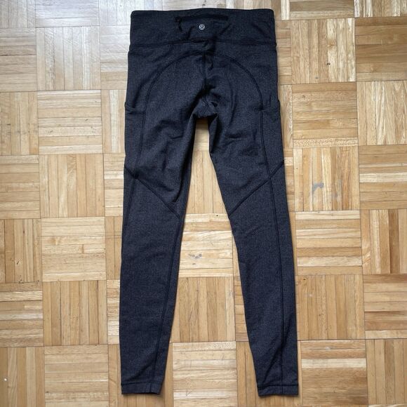 Lululemon Speed Tight V Leggings Womens Size 6  High Rise Grey Herringbone - Picture 2 of 10